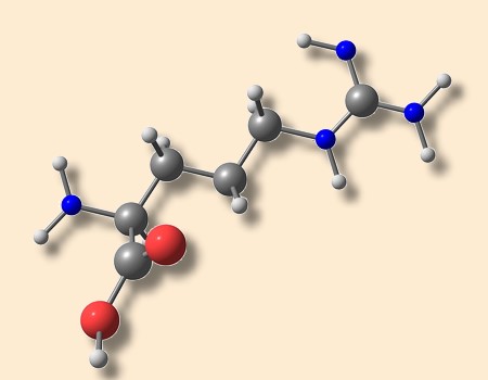 Aminosäure Arginin Molekularstrukturdarstellung